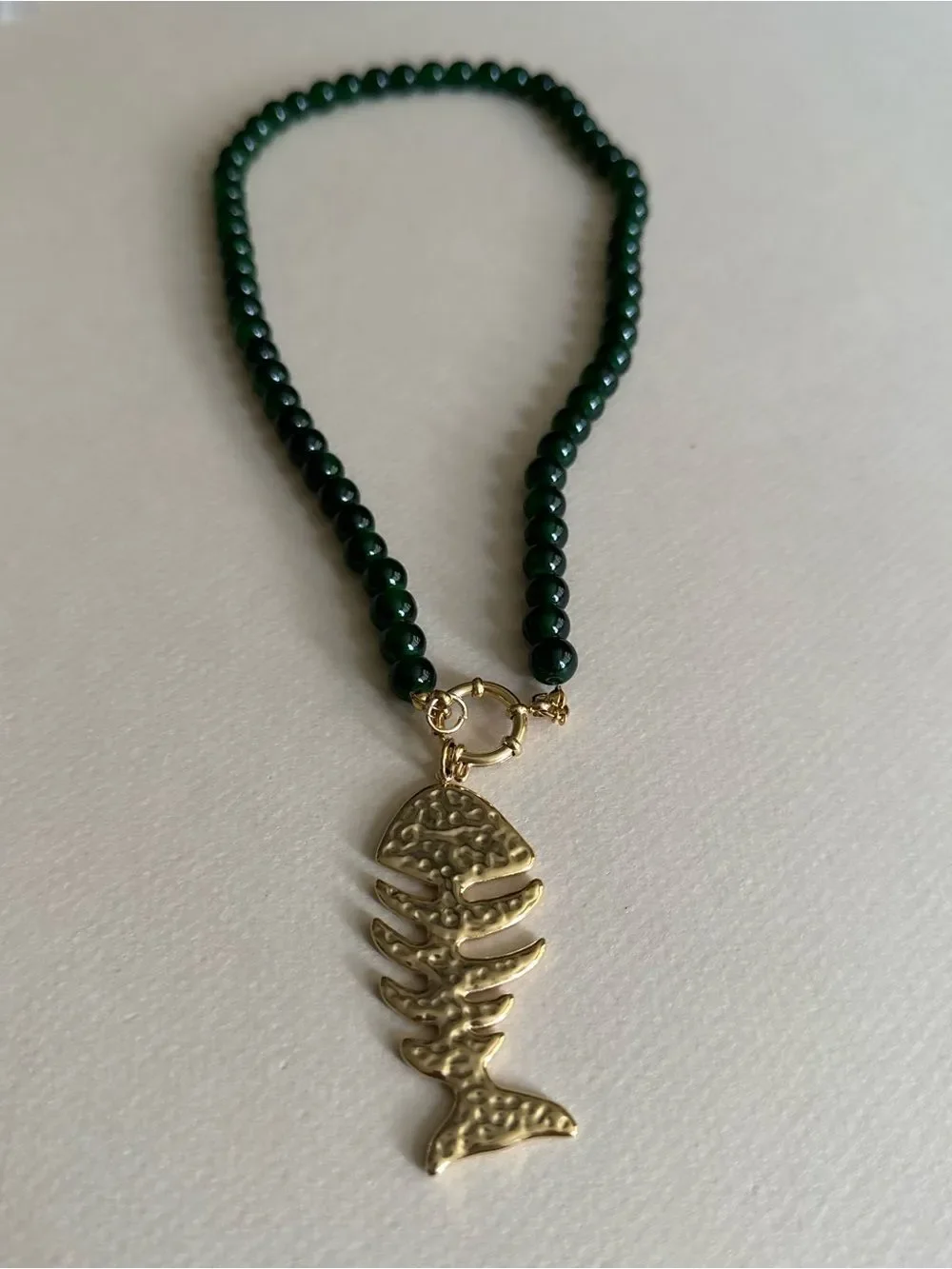 Fishbone statement Necklace #2749